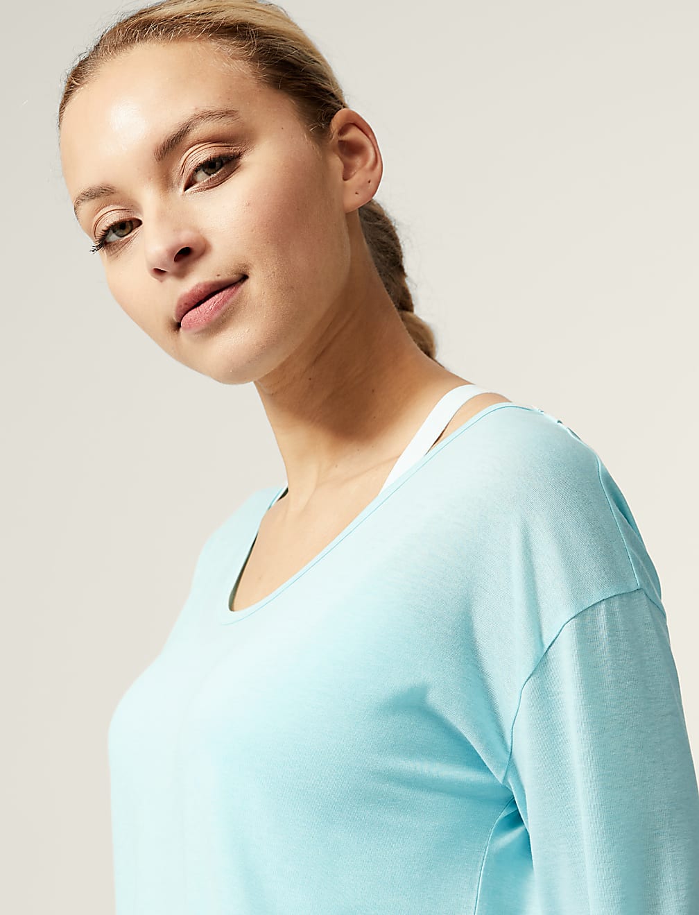 Scoop Neck Cross Back Yoga Top