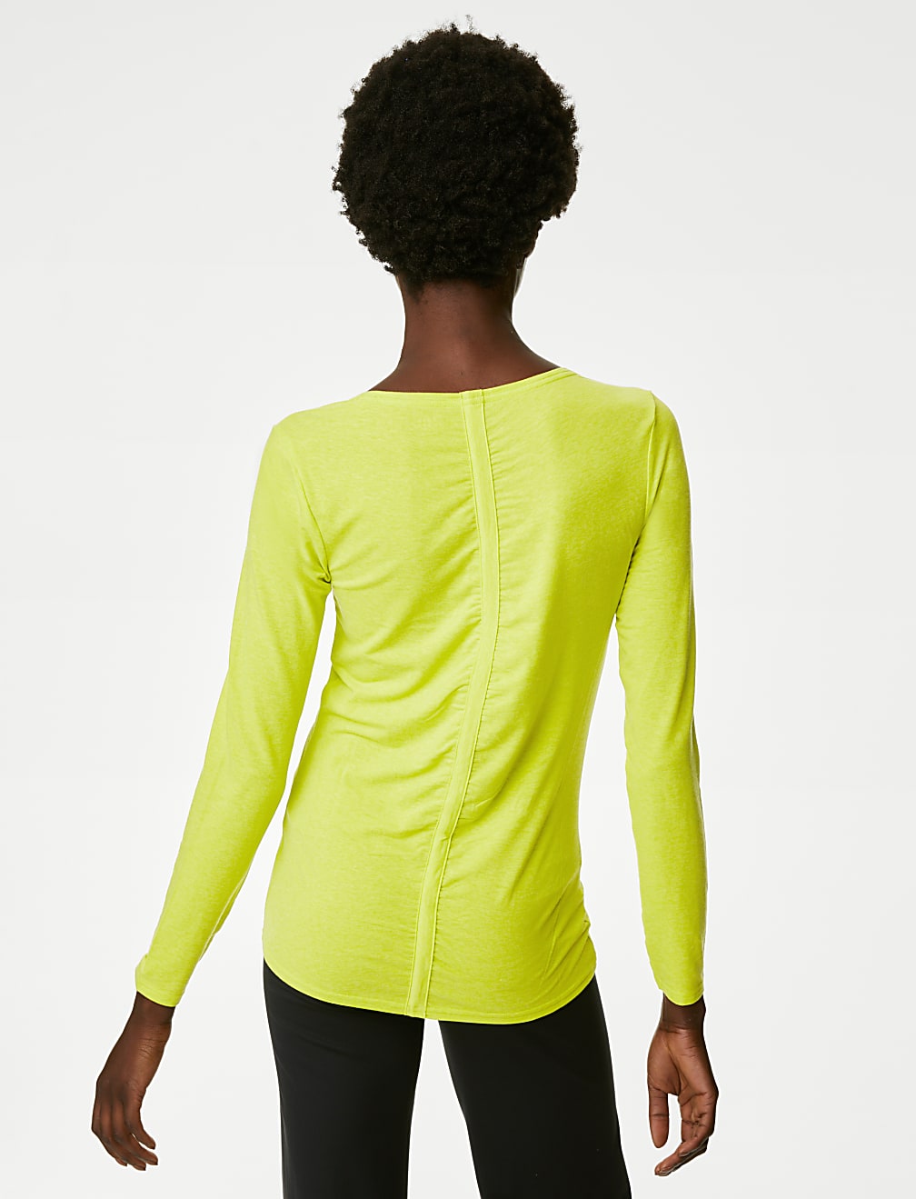 Scoop Neck Ruched Back Yoga Top