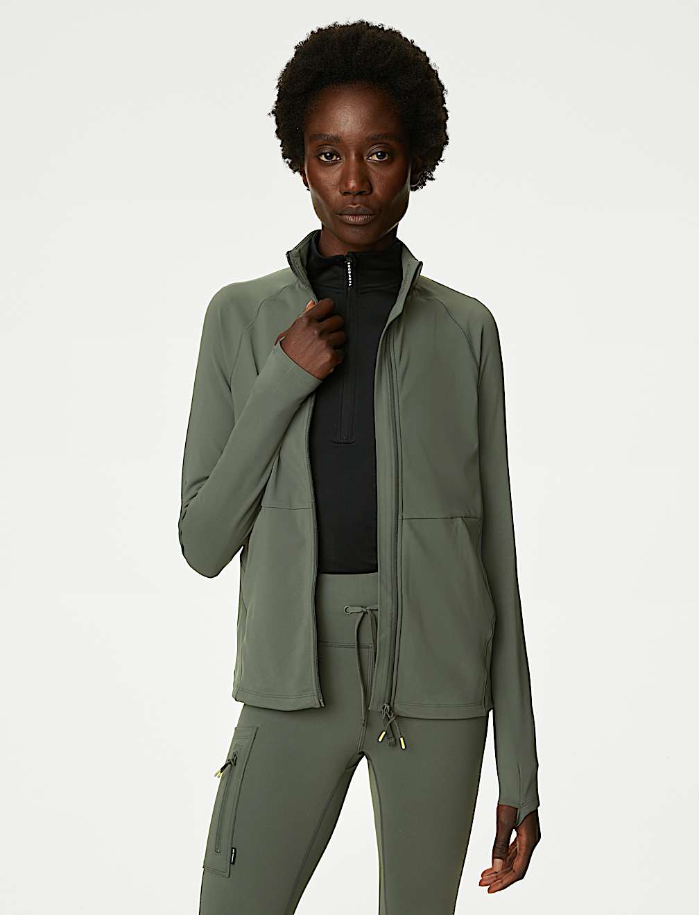 Funnel Neck Zip Up Walking Top