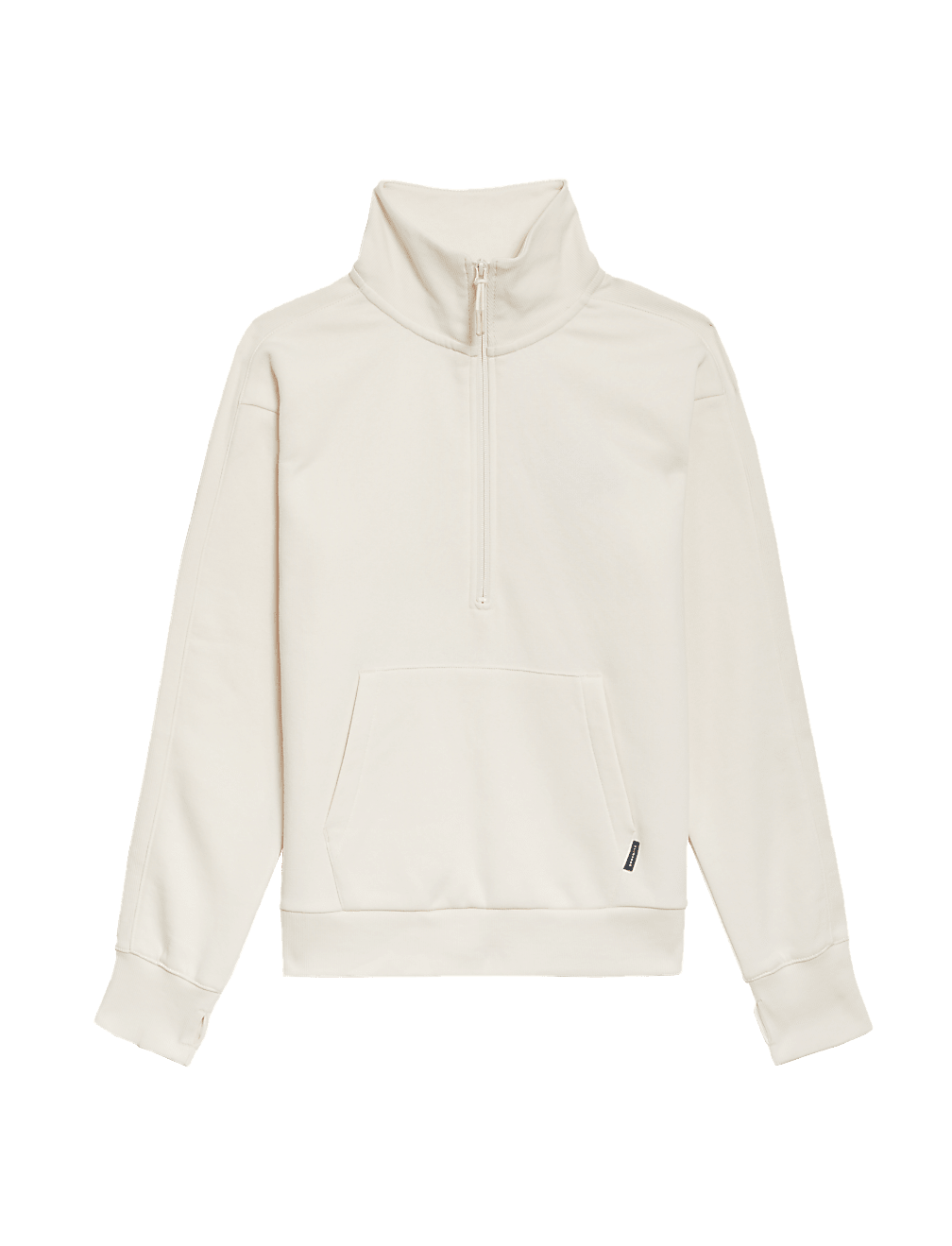 Cotton Rich Funnel Neck Half Zip Sweatshirt