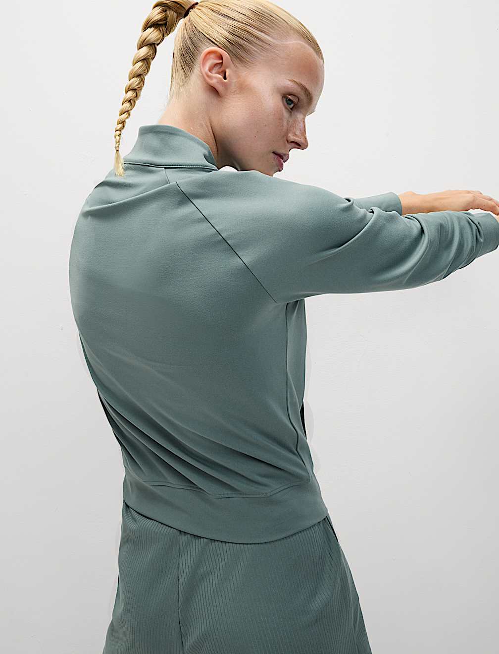 Funnel Neck Half Zip Yoga Top