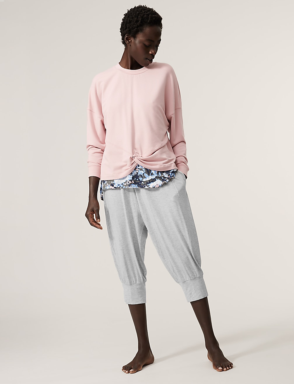 High Waisted Hareem Cropped Yoga Joggers