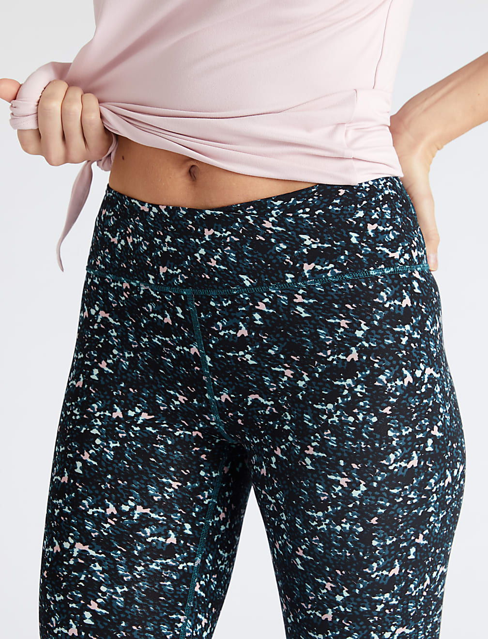 Go Balance Printed Wrap Waist Yoga Leggings