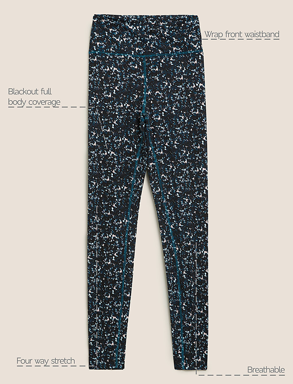 Go Balance Printed Wrap Waist Yoga Leggings