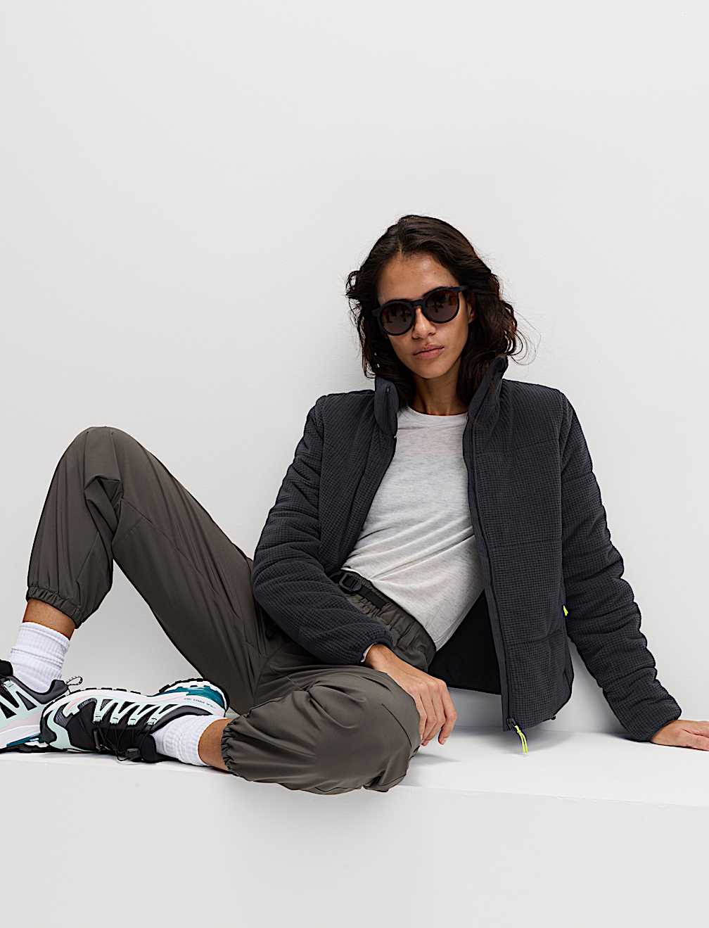 Textured Funnel Neck Puffer Jacket