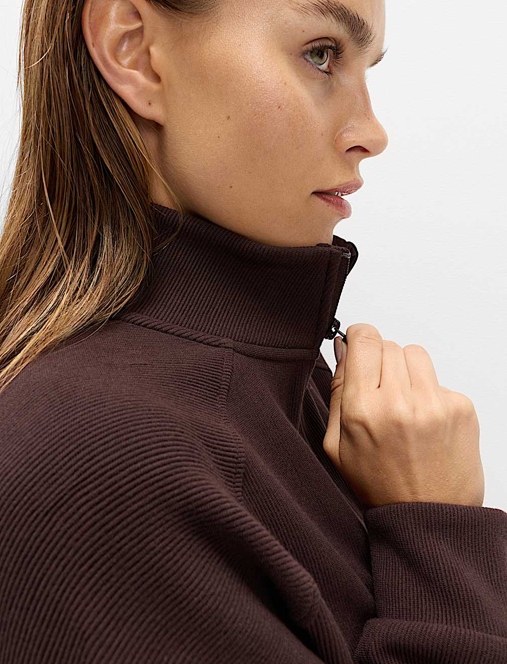 Rib Half Zip Yoga Sweatshirt