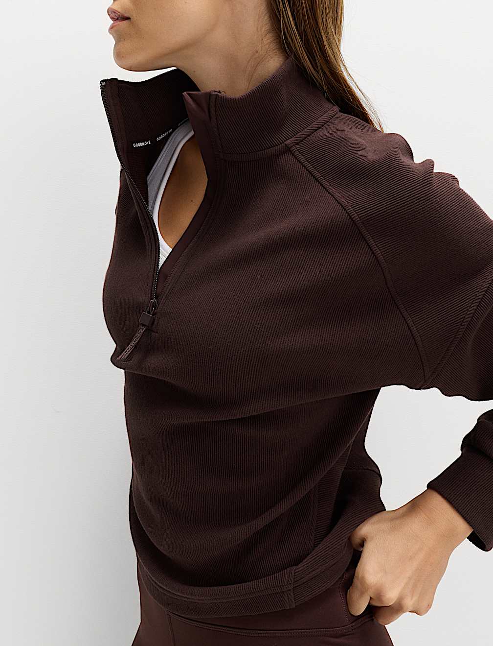 Rib Half Zip Yoga Sweatshirt
