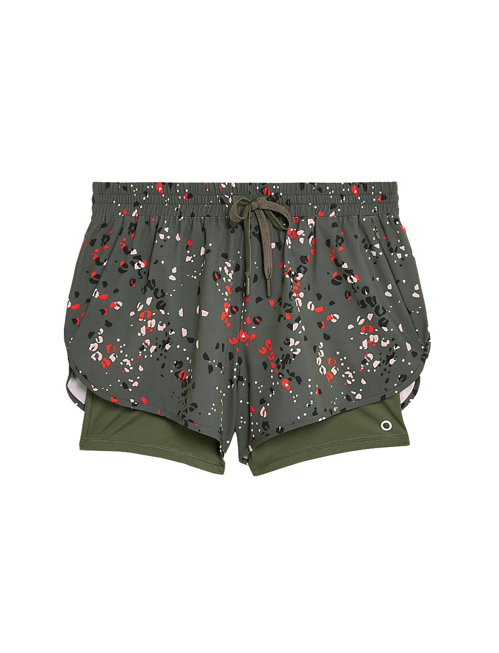 Woven Printed Layered Running Shorts