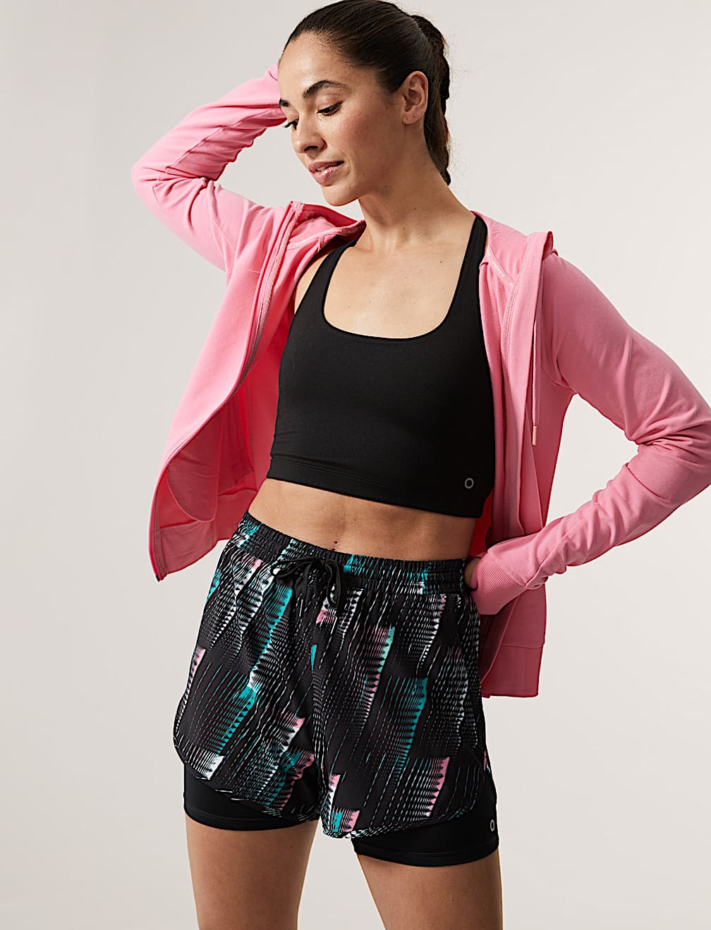 Woven Printed Layered Running Shorts