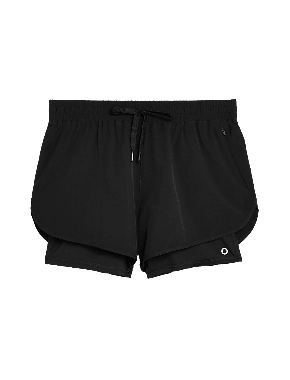 Woven Layered High Waisted Running Shorts