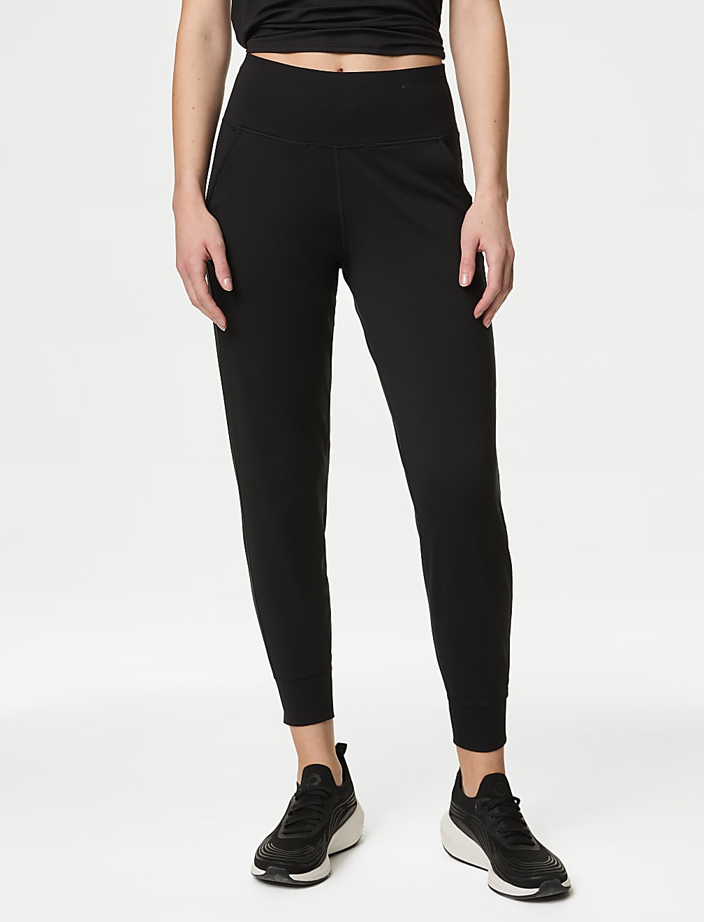 Cuffed High Waisted Sports Joggers