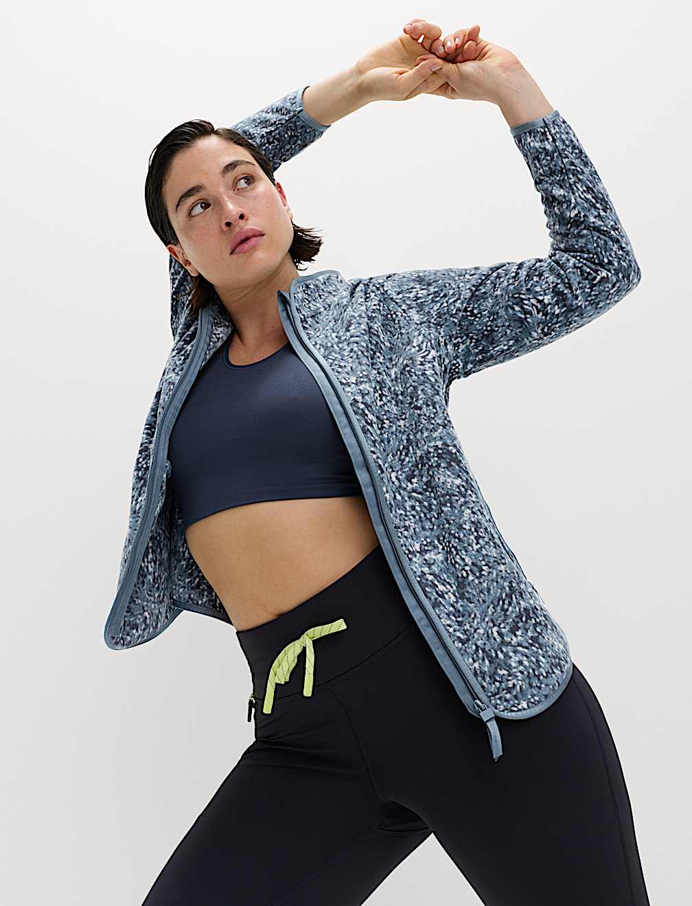 Thermal Zip Up Printed Fleece Jacket