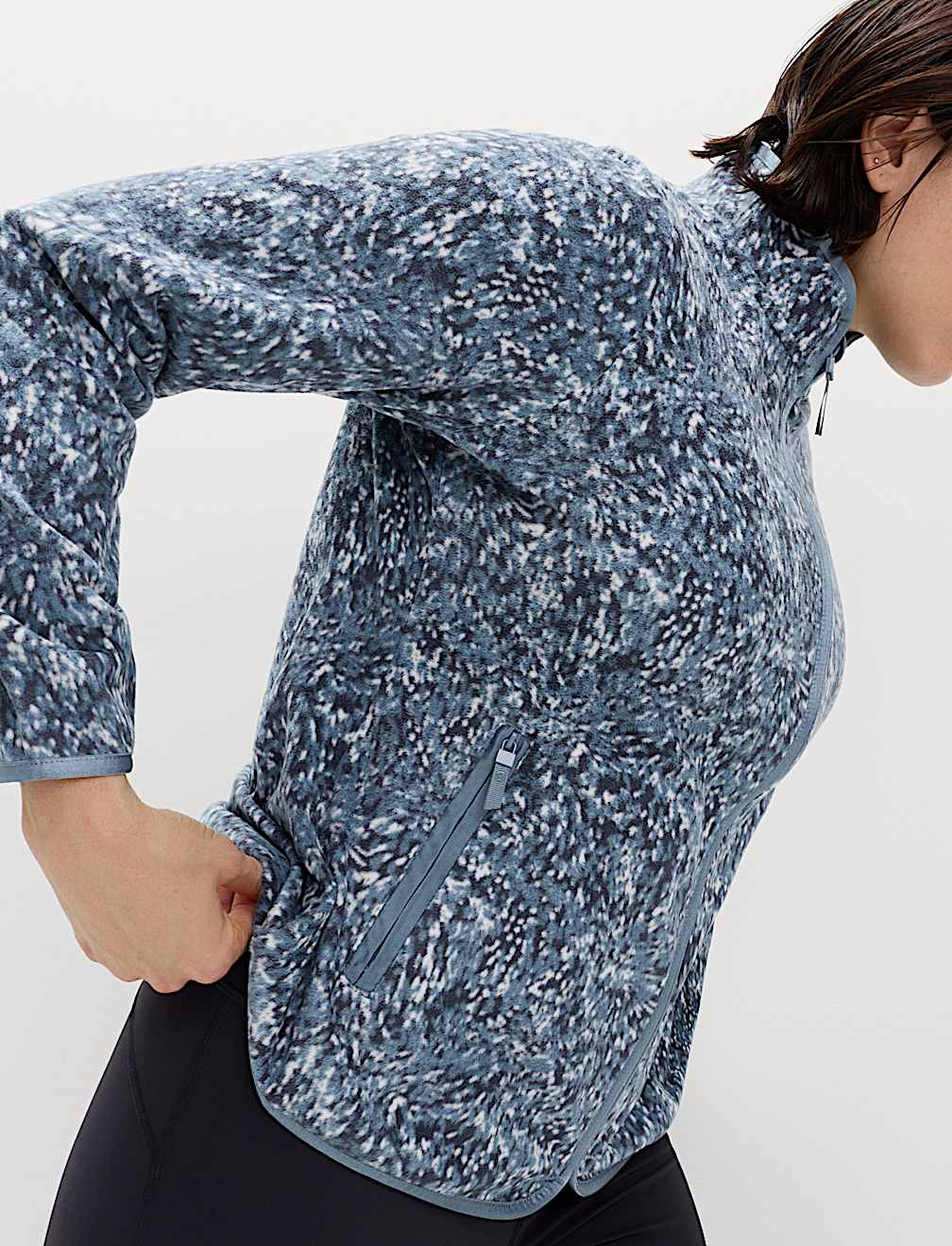 Thermal Zip Up Printed Fleece Jacket