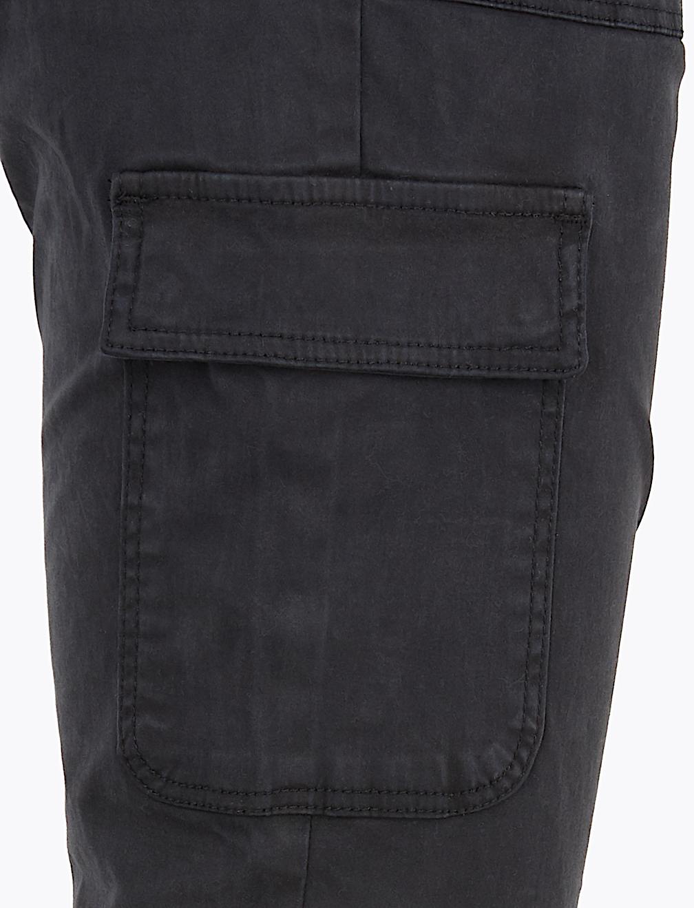 Cotton Rich Skinny Ankle Grazer Trousers