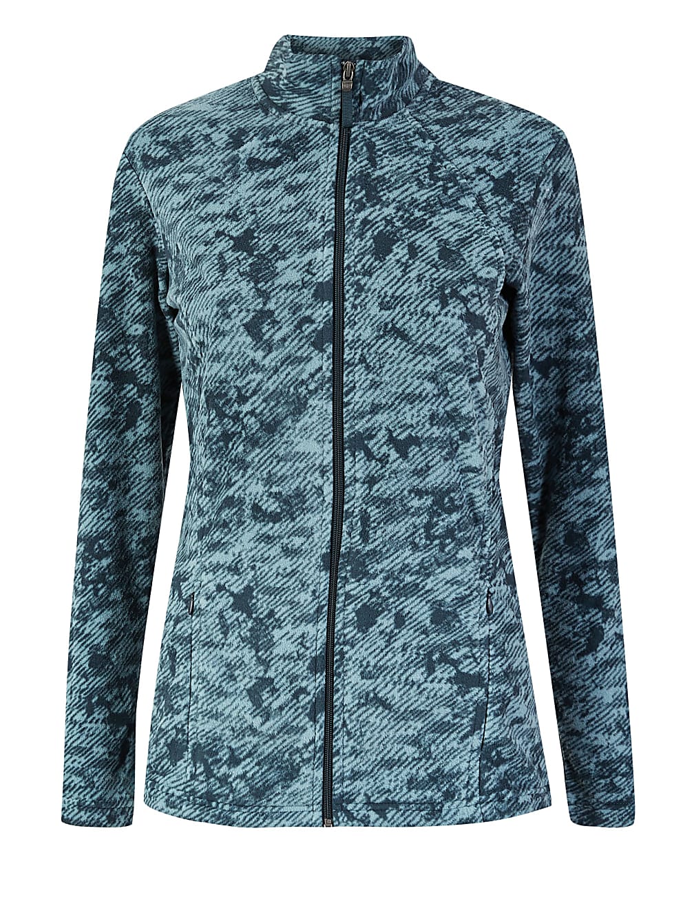 Panelled Printed Fleece Jacket
