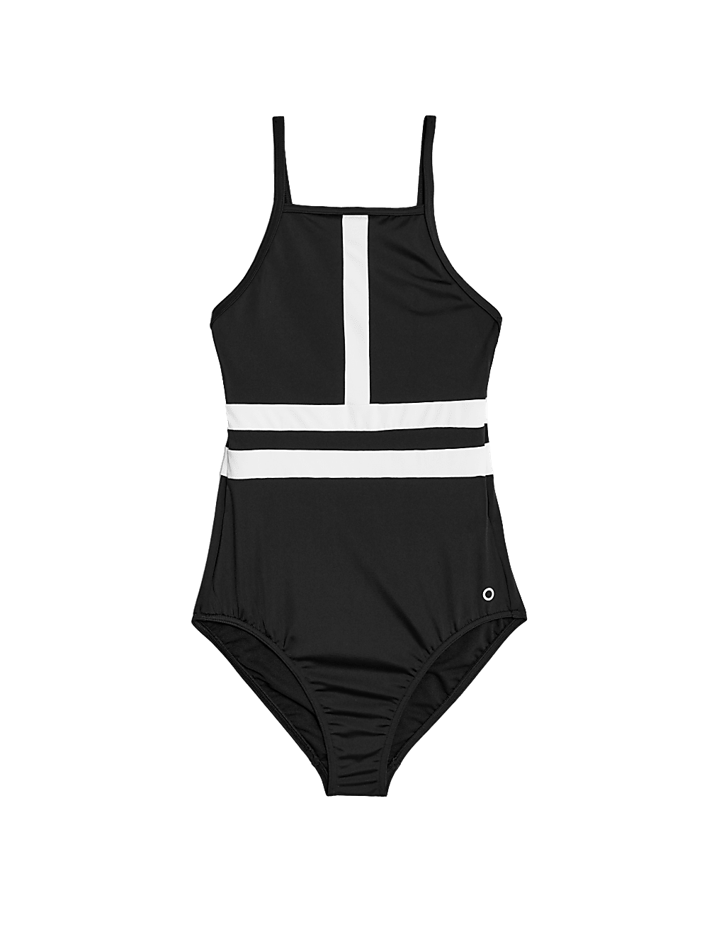 Paneled High Neck Swimsuit