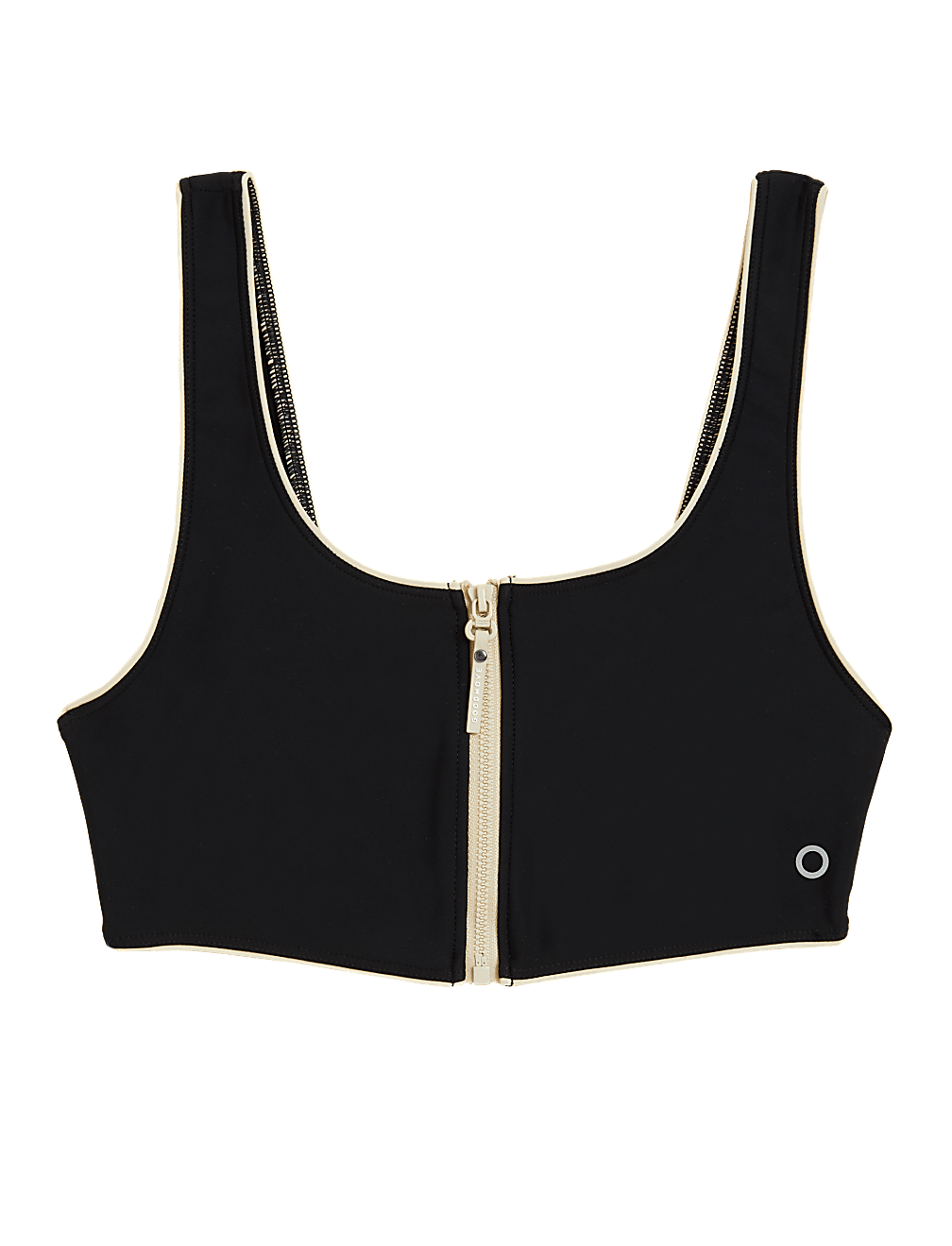 Zip Up Scoop Neck Bikini Top