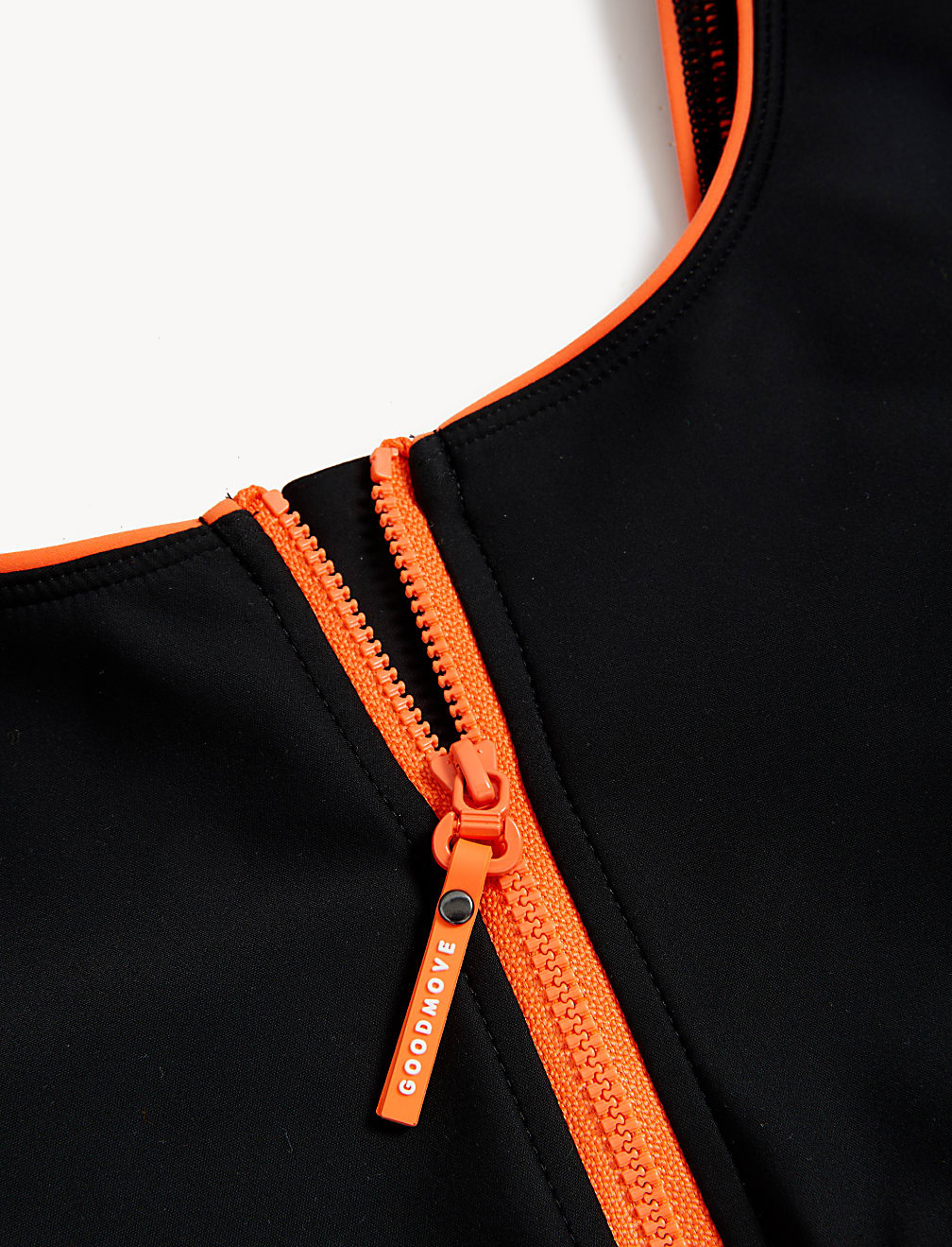 Zip Up Scoop Neck Bikini Top