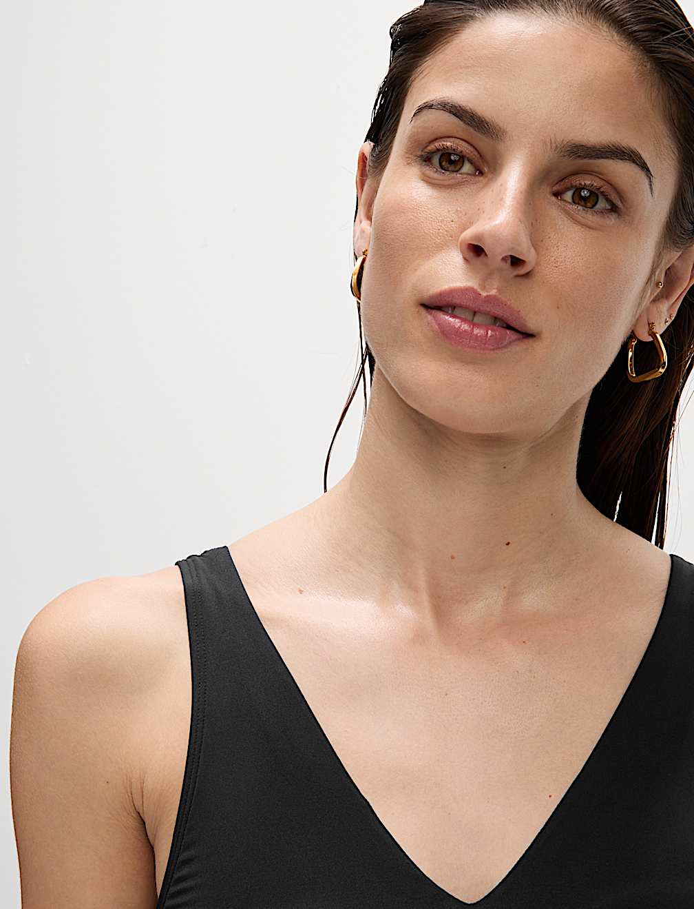 Padded V-Neck Swim Dress