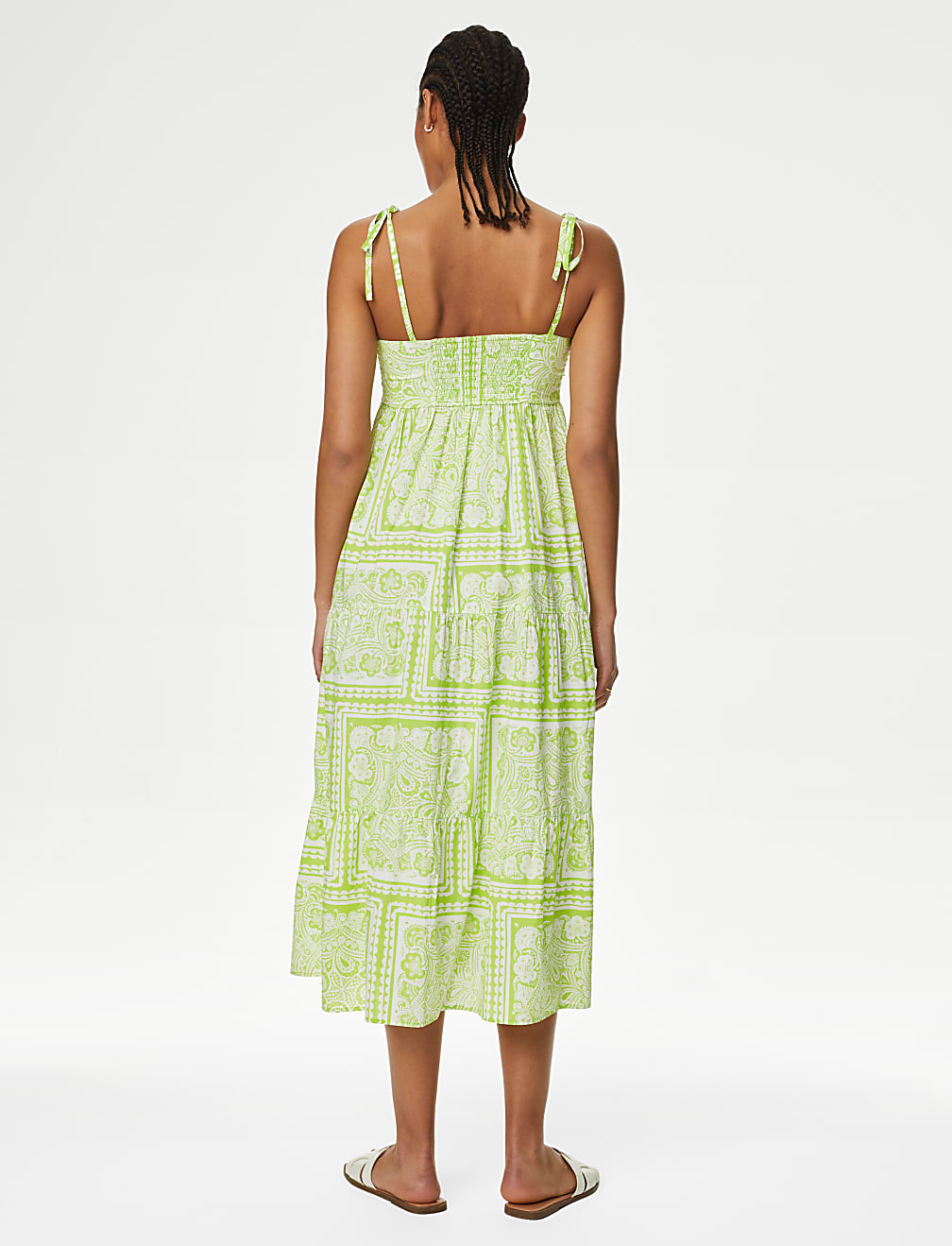 Buy Pure Cotton Printed V-Neck Midaxi Beach Dress at Marks & Spencer