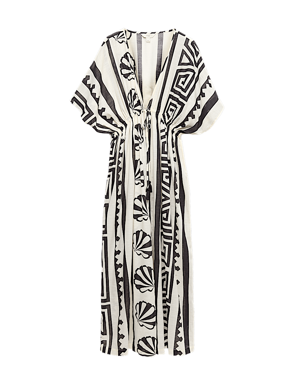 Pure Cotton Shell Print Maxi Kaftan