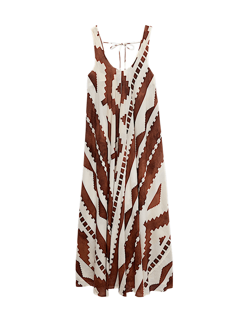 Pure Cotton Printed Scoop Neck Maxi Beach Dress