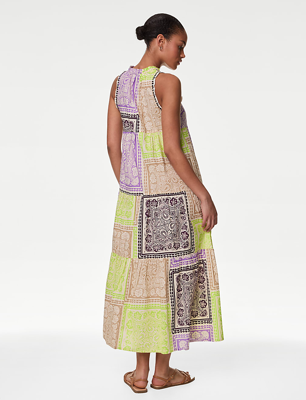 Pure Cotton Printed Midaxi Beach Dress