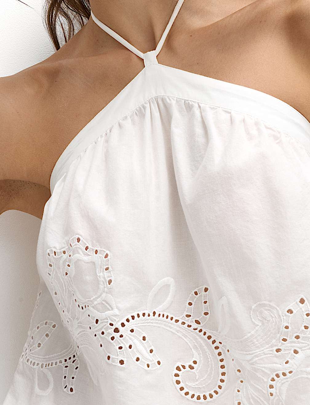 Pure Cotton Placement Cutwork Beach Top