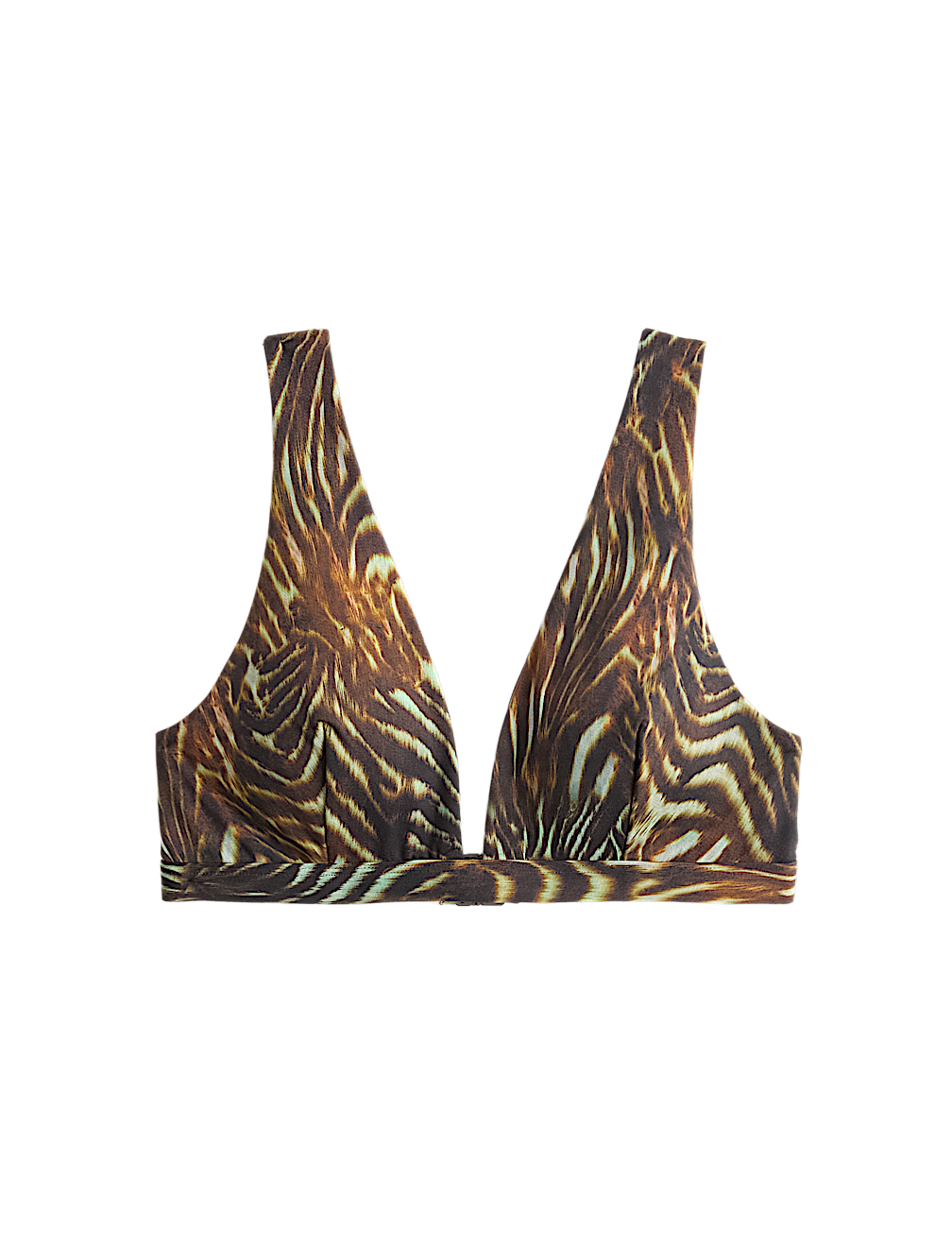 Animal Print Padded Plunge Bikini Top