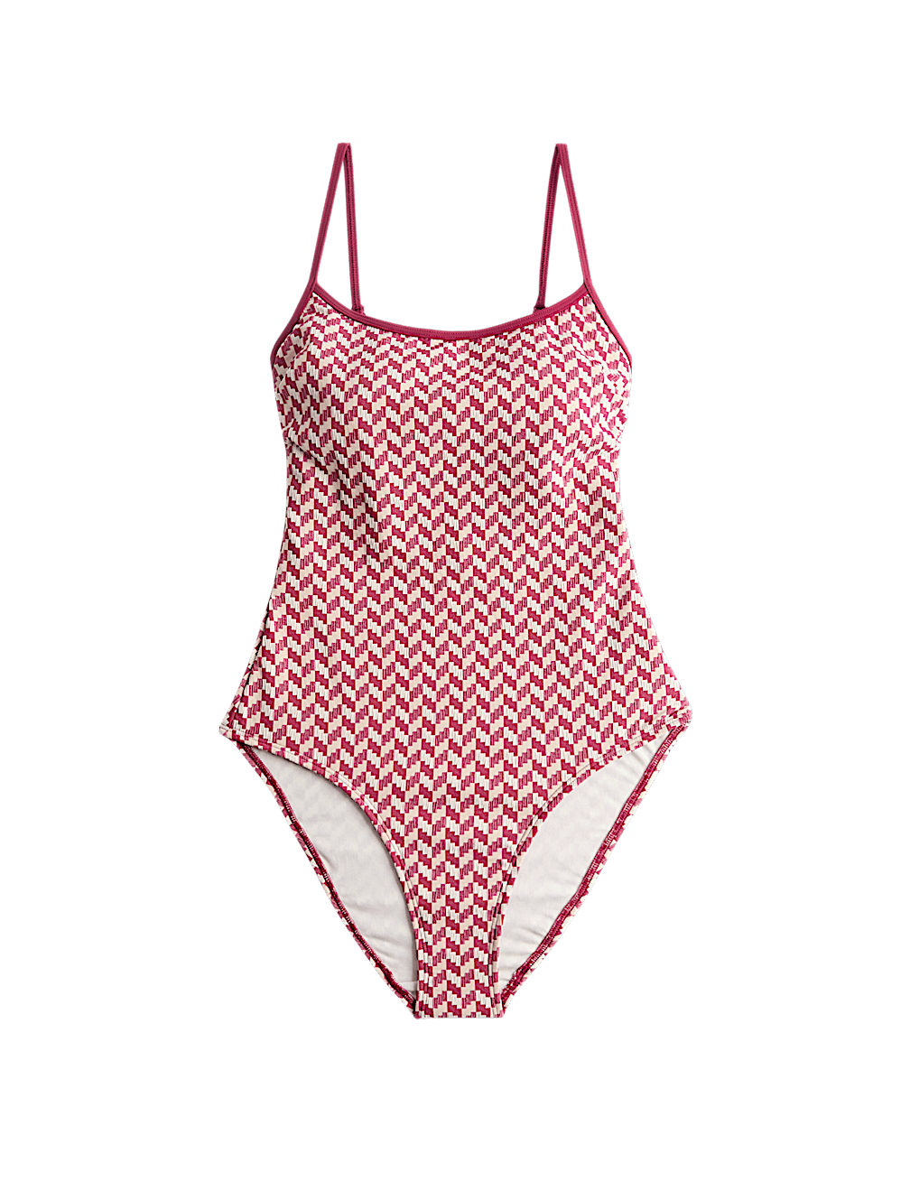 Jacquard Textured Scoop Neck Swimsuit