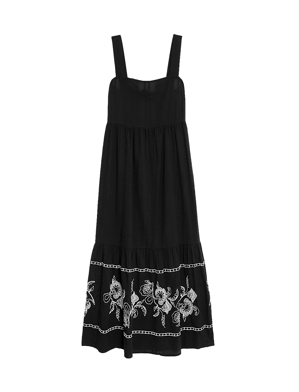 Pure Cotton Embroidered Midaxi Beach Dress