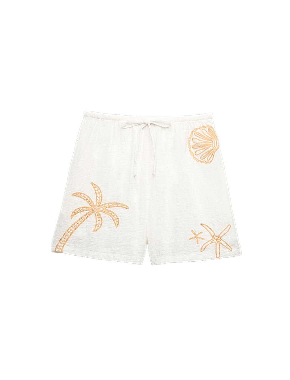 Cotton Rich Embroidered Beach Shorts