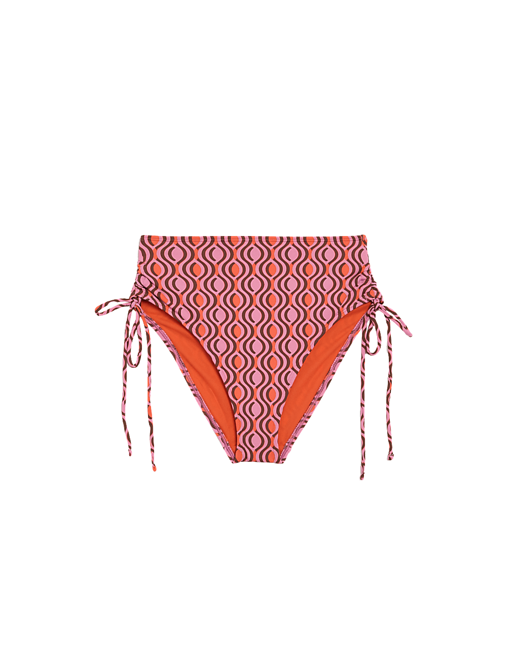 Printed Drawstring High Waisted Bikini Bottoms