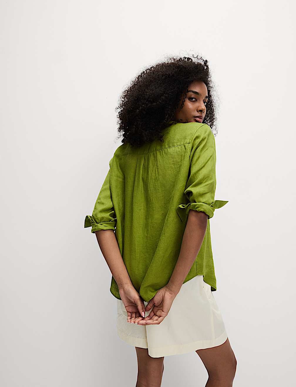 Pure Linen Oversized Girlfriend Style Shirt