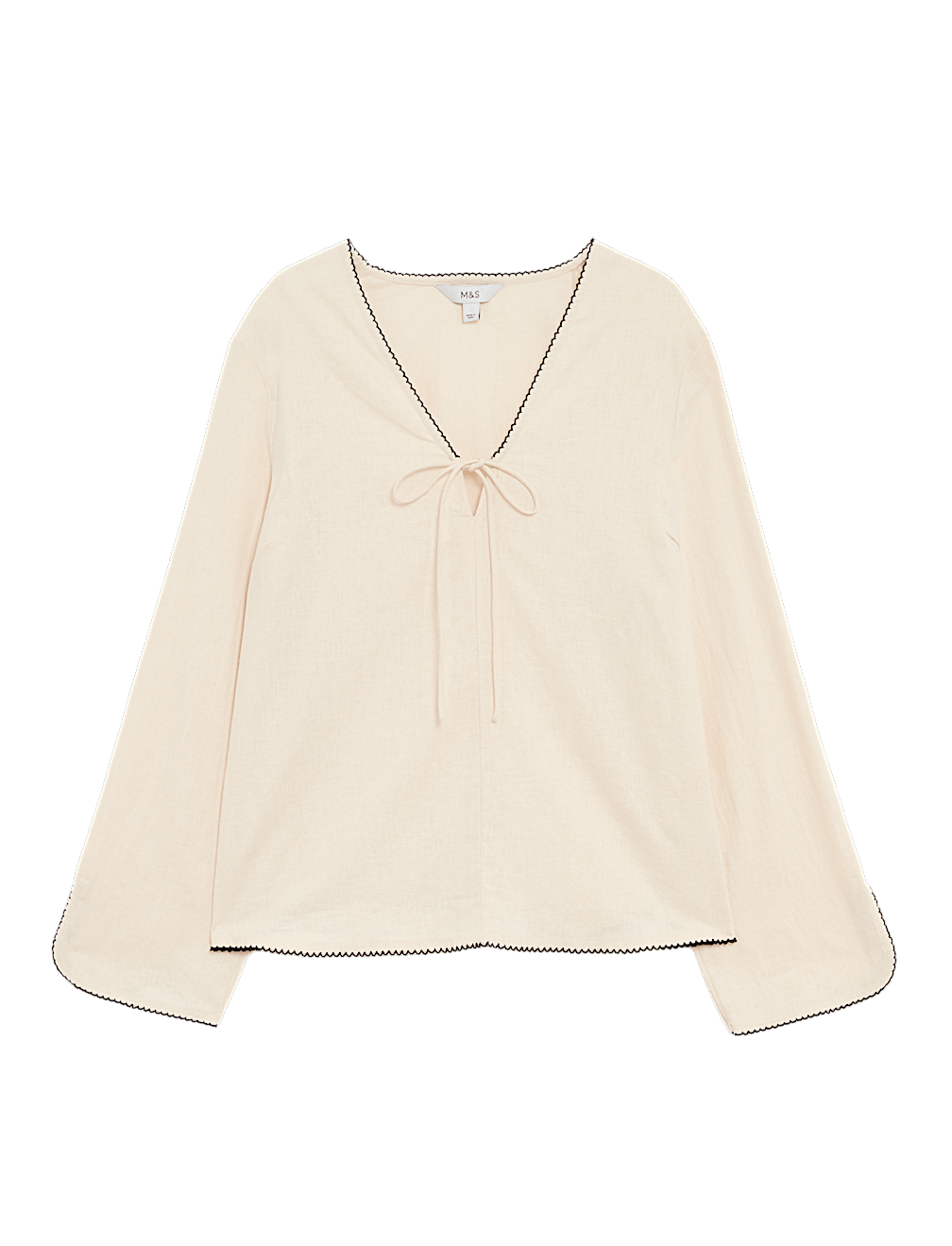 Linen Rich V-Neck Top