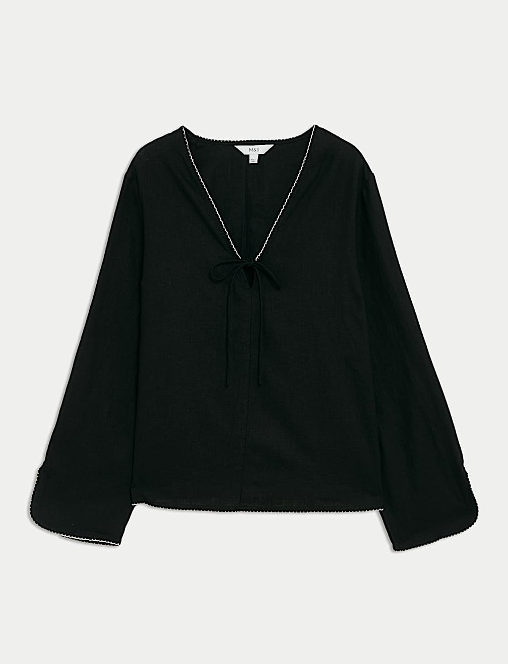 Linen Rich V-Neck Top