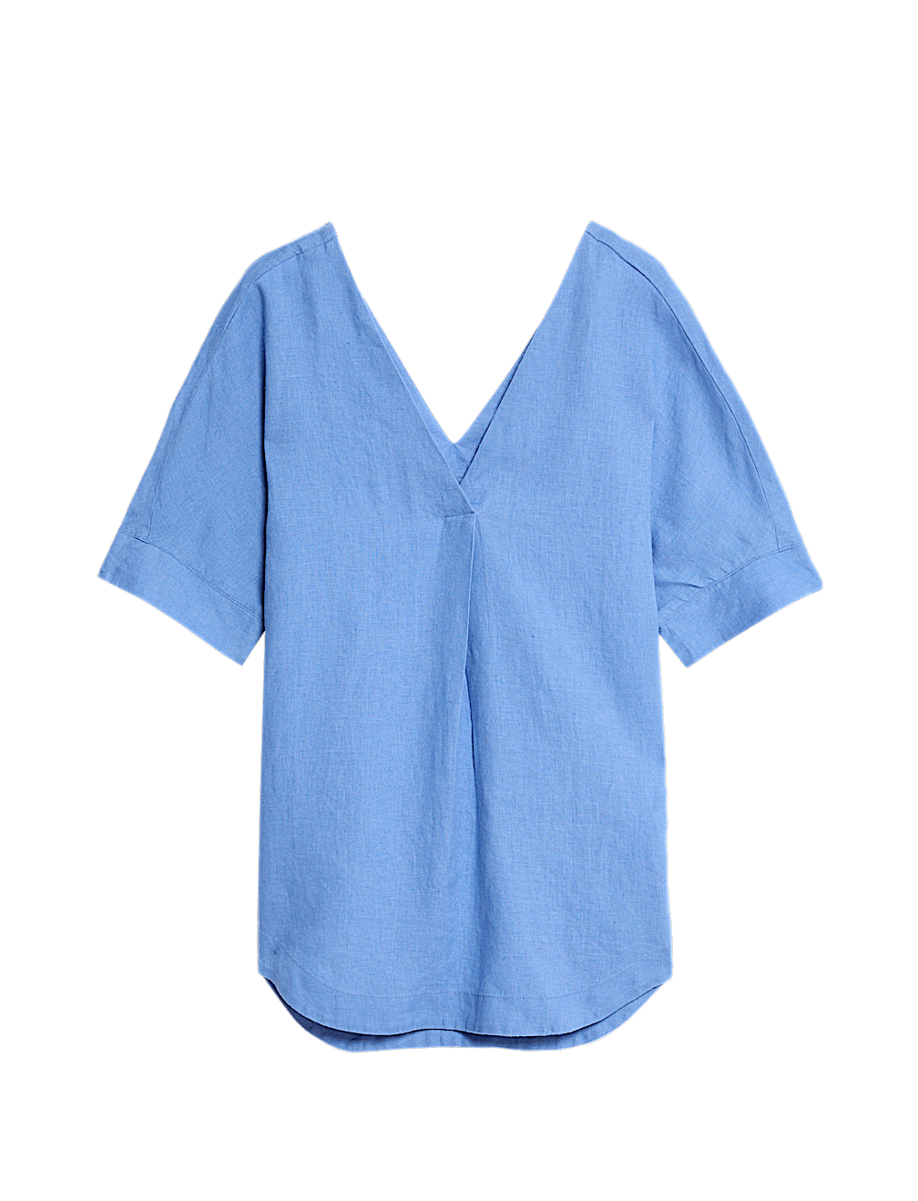 Pure Linen V-Neck Relaxed Popover Blouse