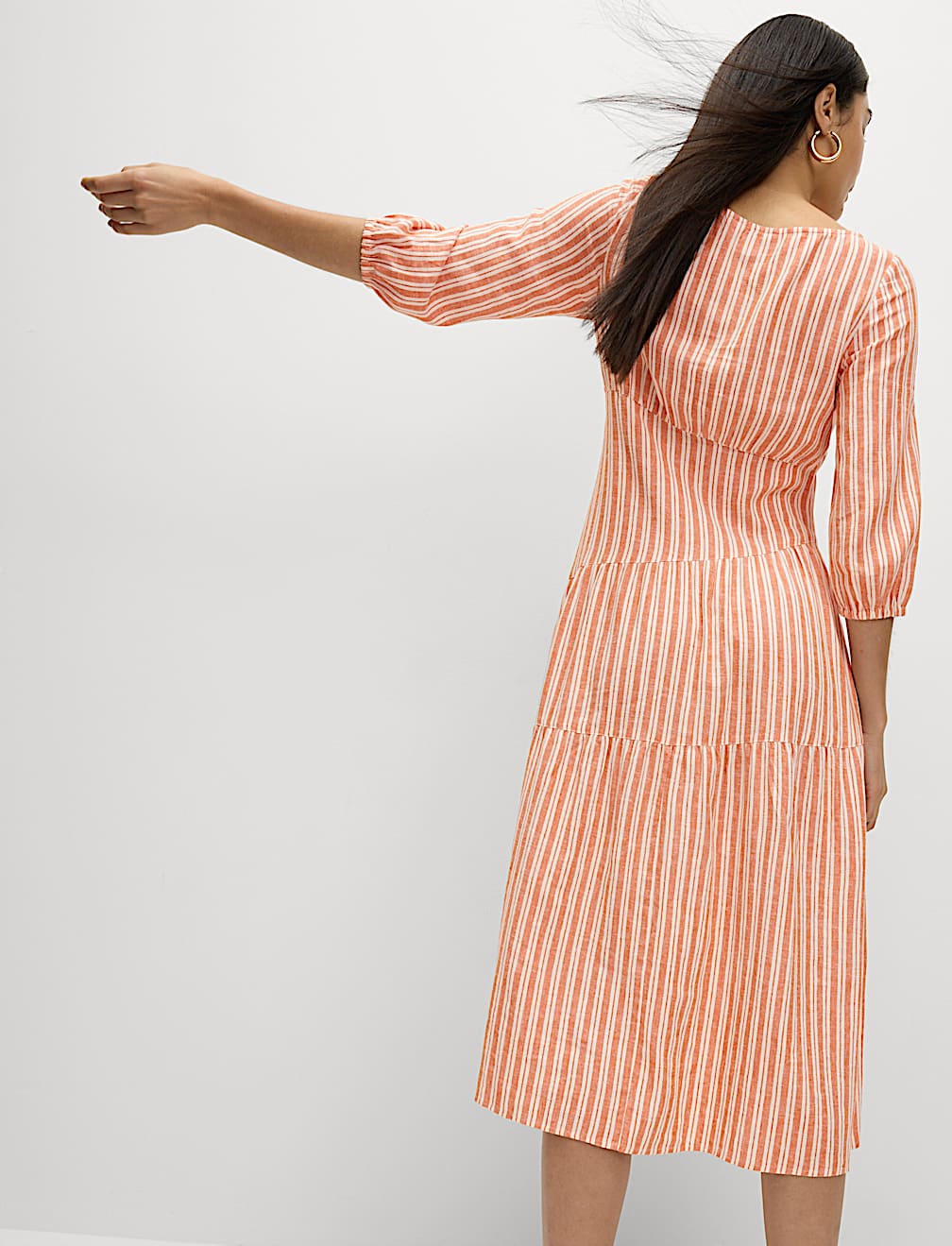 Linen Rich Asymmetrical Midi Beach Dress
