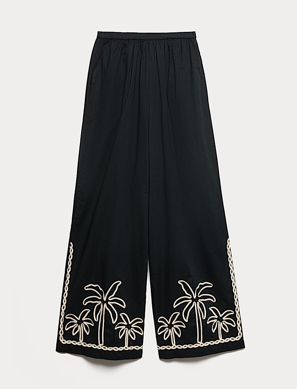 Pure Cotton Embroidered Beach Trousers