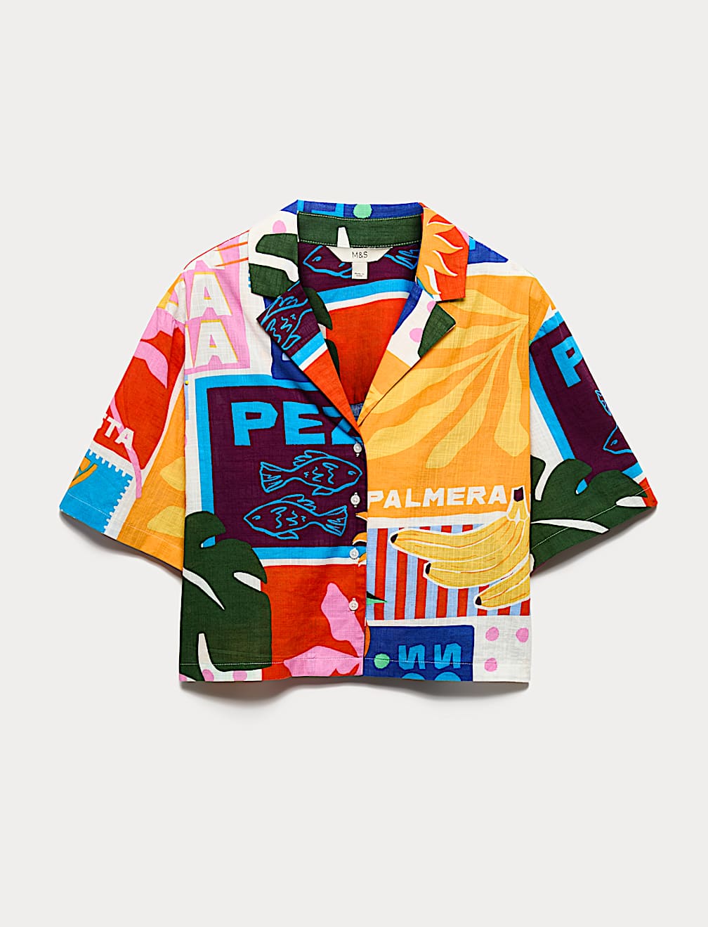 Pure Cotton Printed Short Sleeve Beach Shirt