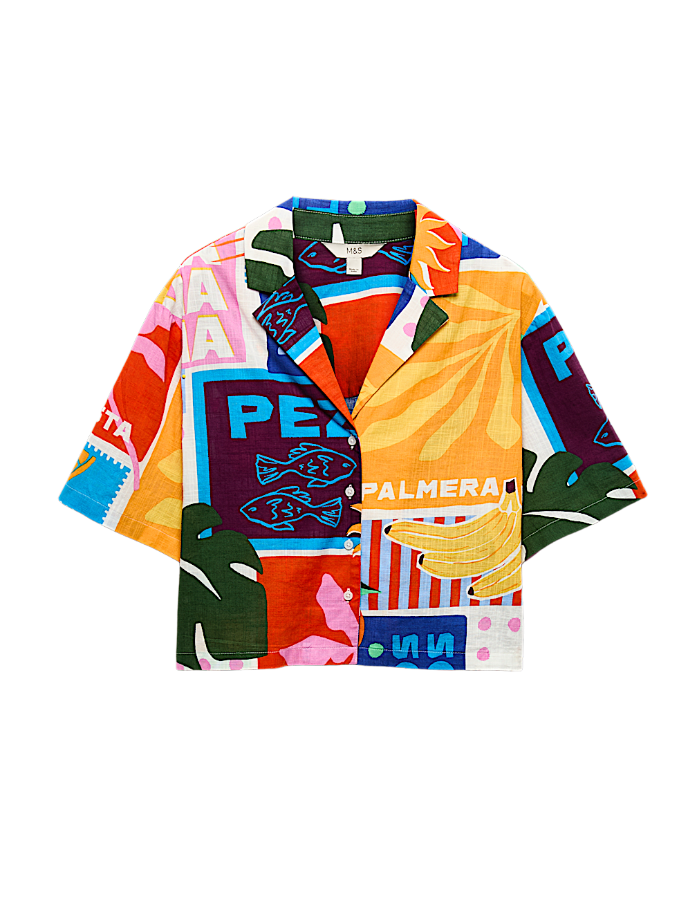 Pure Cotton Printed Short Sleeve Beach Shirt