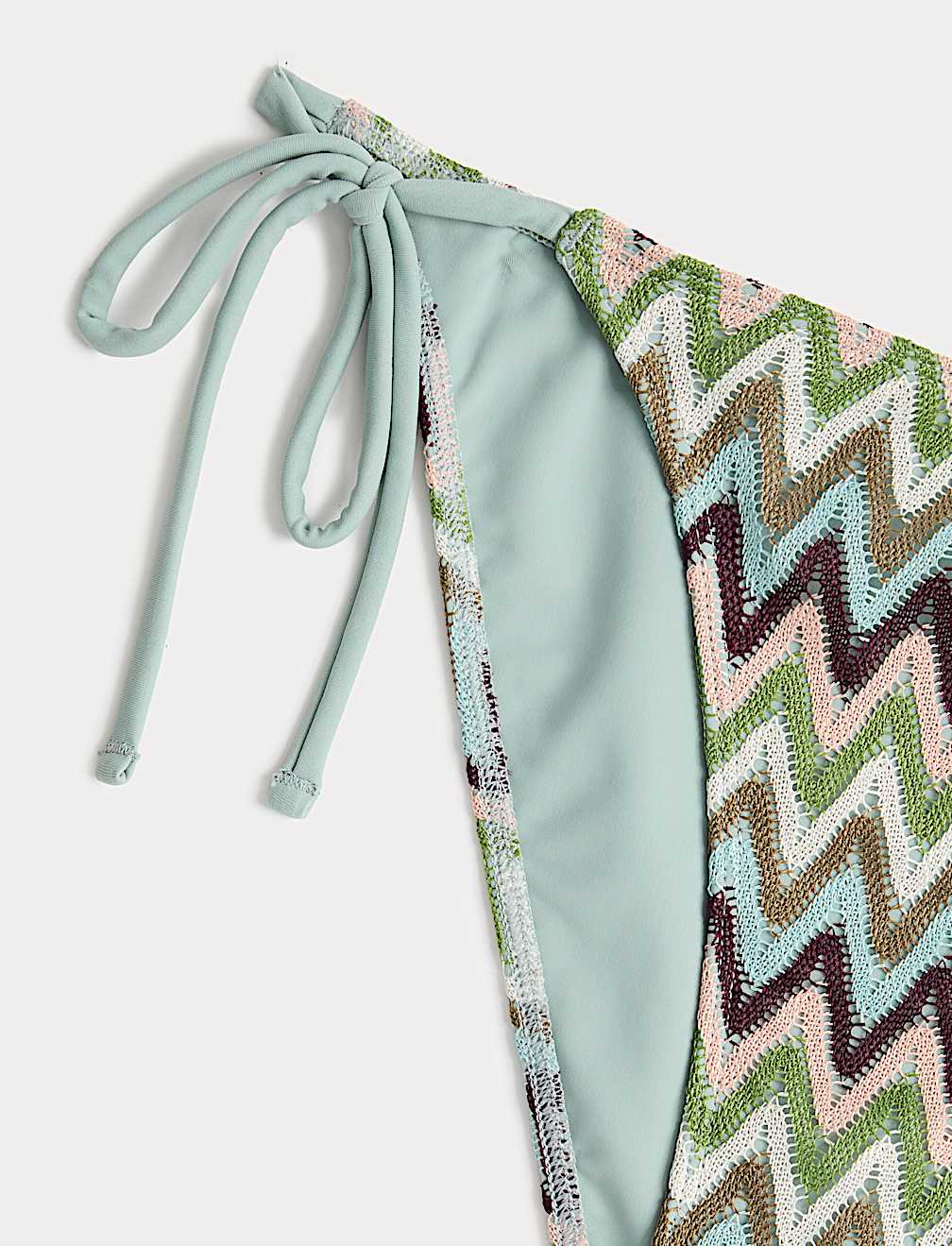 Textured Tie Side Bikini Bottoms