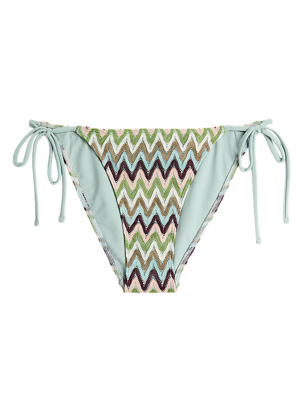 Textured Tie Side Bikini Bottoms