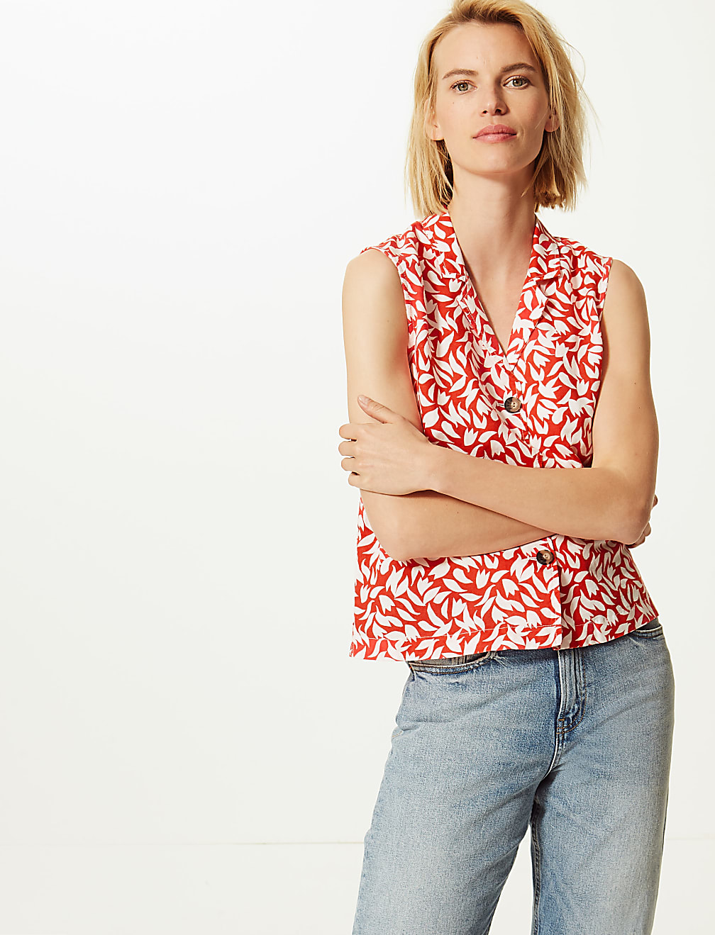 Linen Rich Printed Shirt