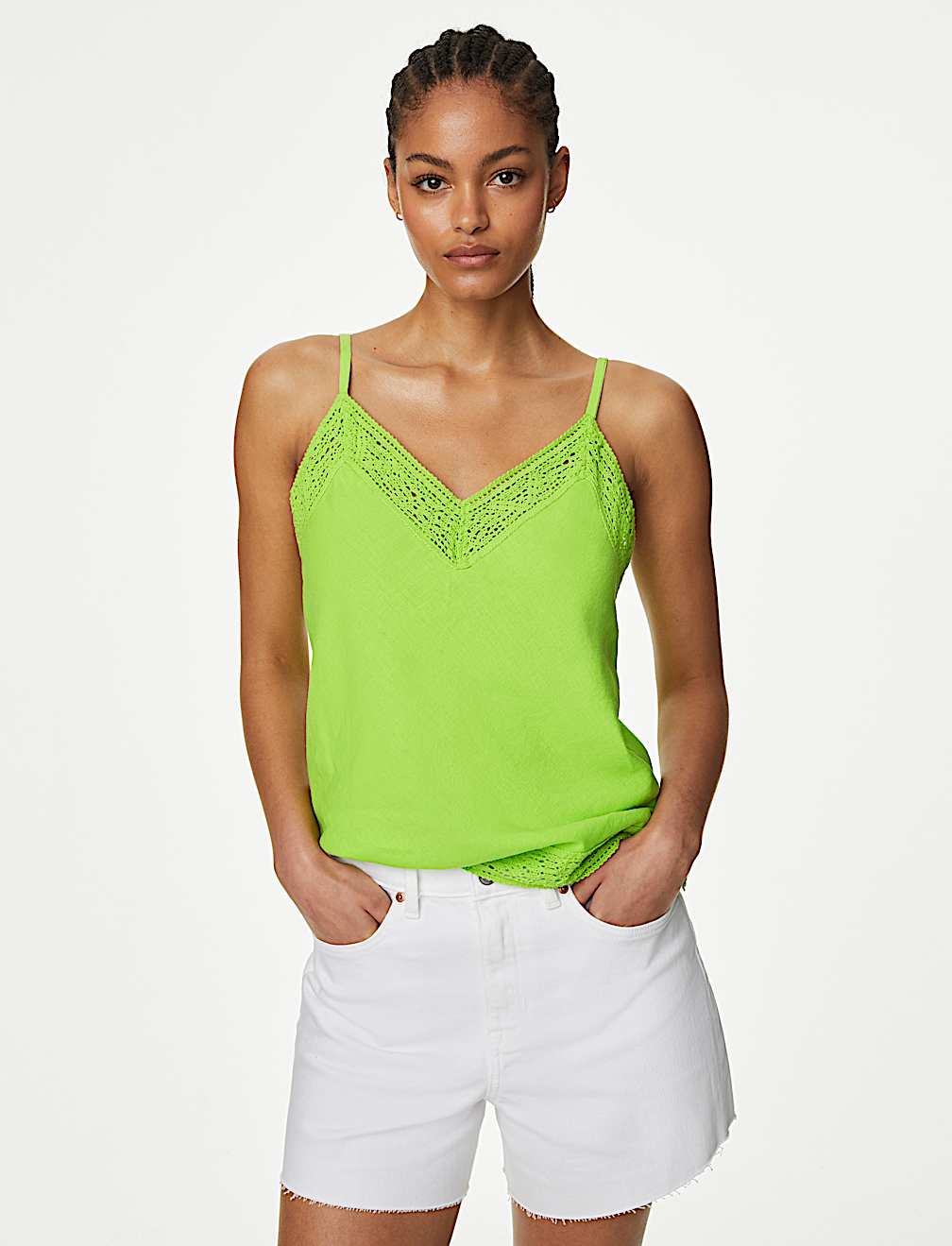 Linen Rich V-Neck Cami Top
