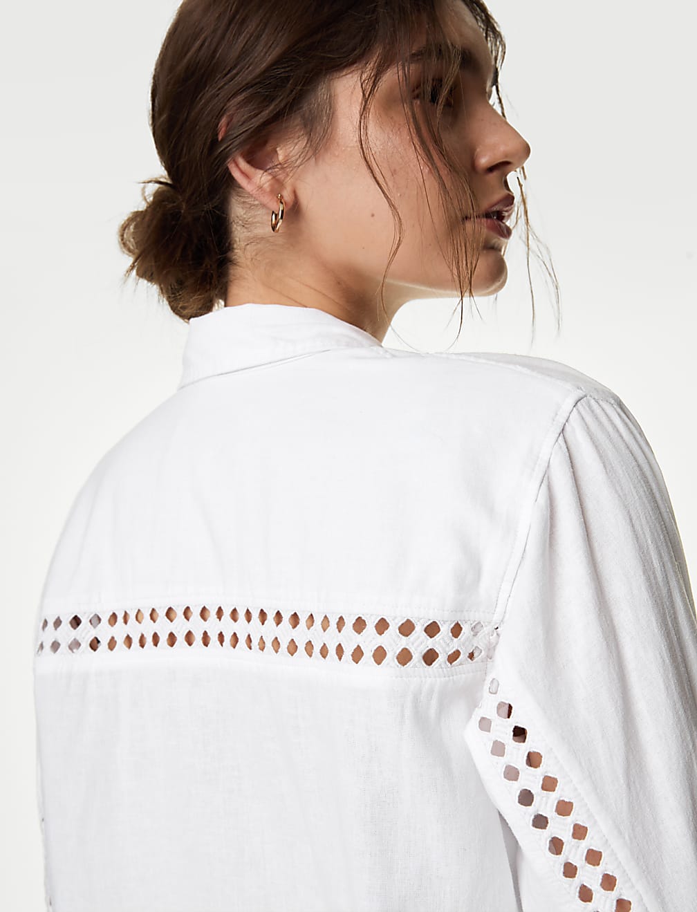 Linen Blend Collared Relaxed Shirt