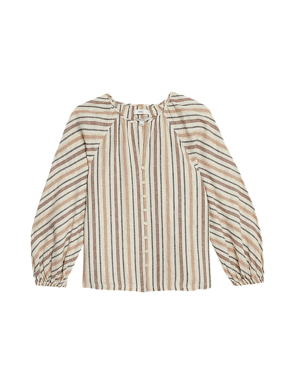 Linen Blend Striped Blouse