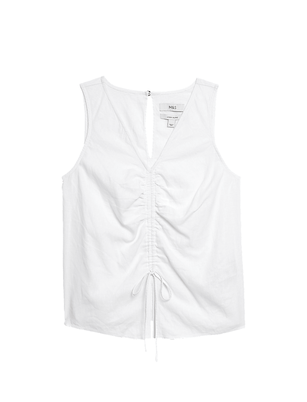 Ruched Front V-Neck Vest