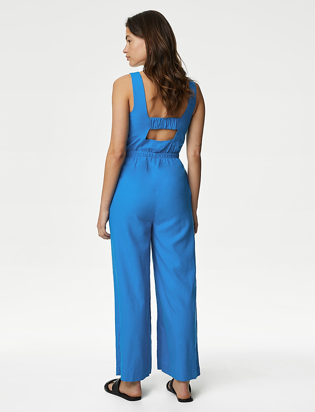Linen Rich Sleeveless Jumpsuit