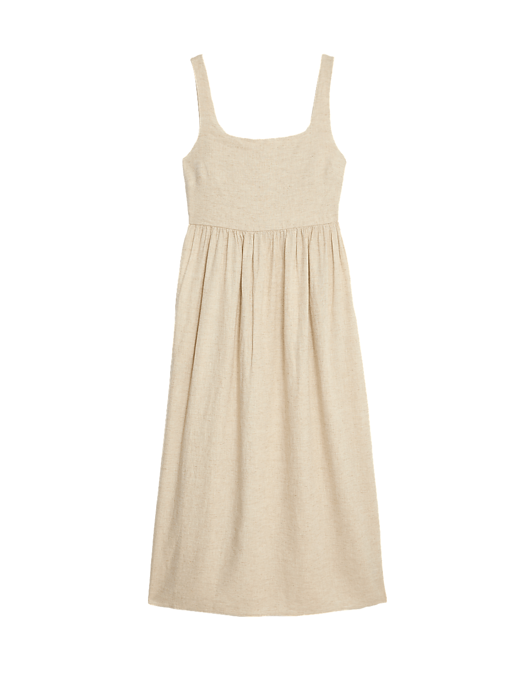 Linen Blend Midaxi Swing Dress
